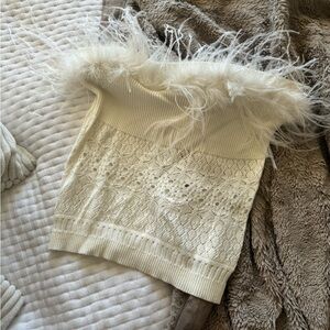 Free people strapless fluff top <3